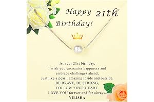 21st Birthday Gifts for Women - Single Pearl Necklace Sterling Silver Dainty Necklace