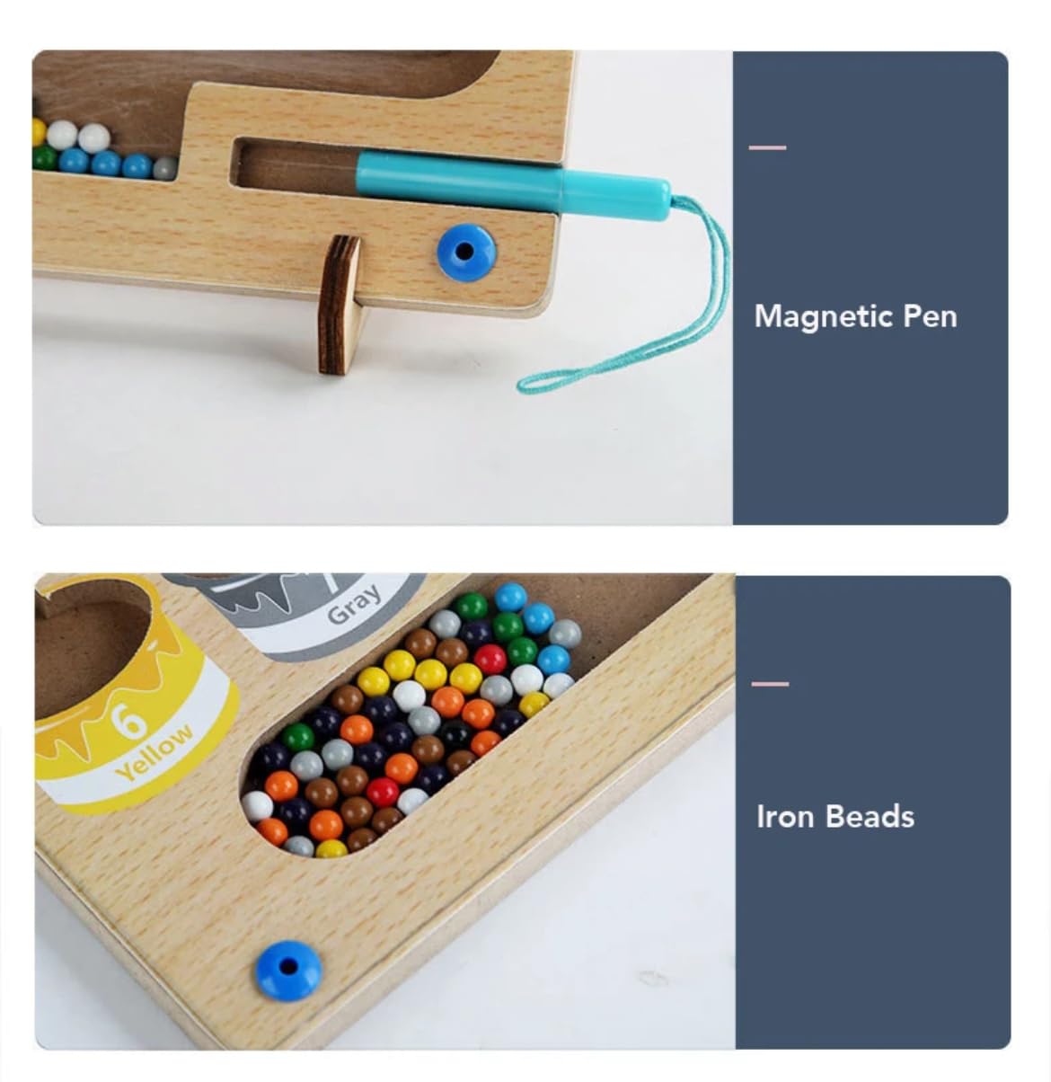TOYARTSY Magnetic Color and Number Maze - Wooden Magnet Board Puzzles Toddler Activities Counting Matching Games Montessori Counting Fine Motor Skills Toys Gifts 3