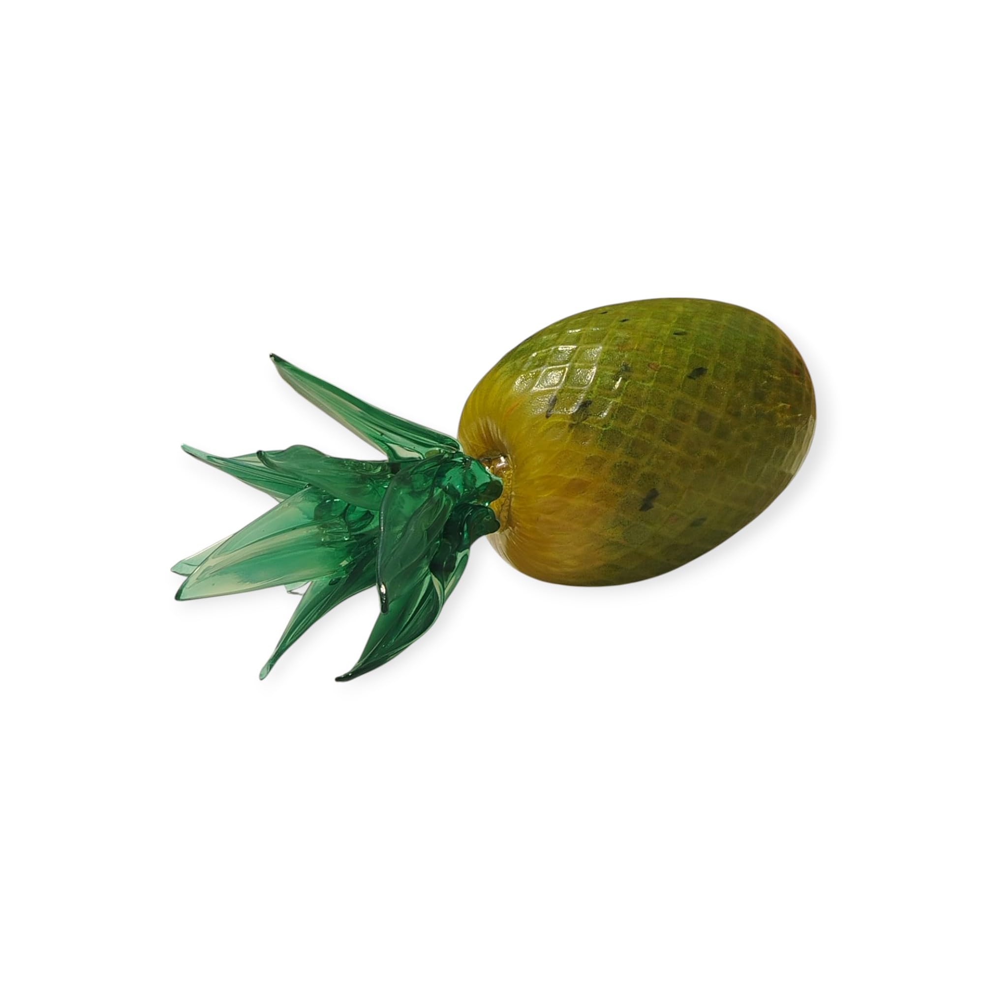 Sculpture Ananas en Verre de Murano Certifié « Aura Tropicale » H28cm Fait à la Main Objet Décoratif de Luxe Authentique Fabriqué en Italie