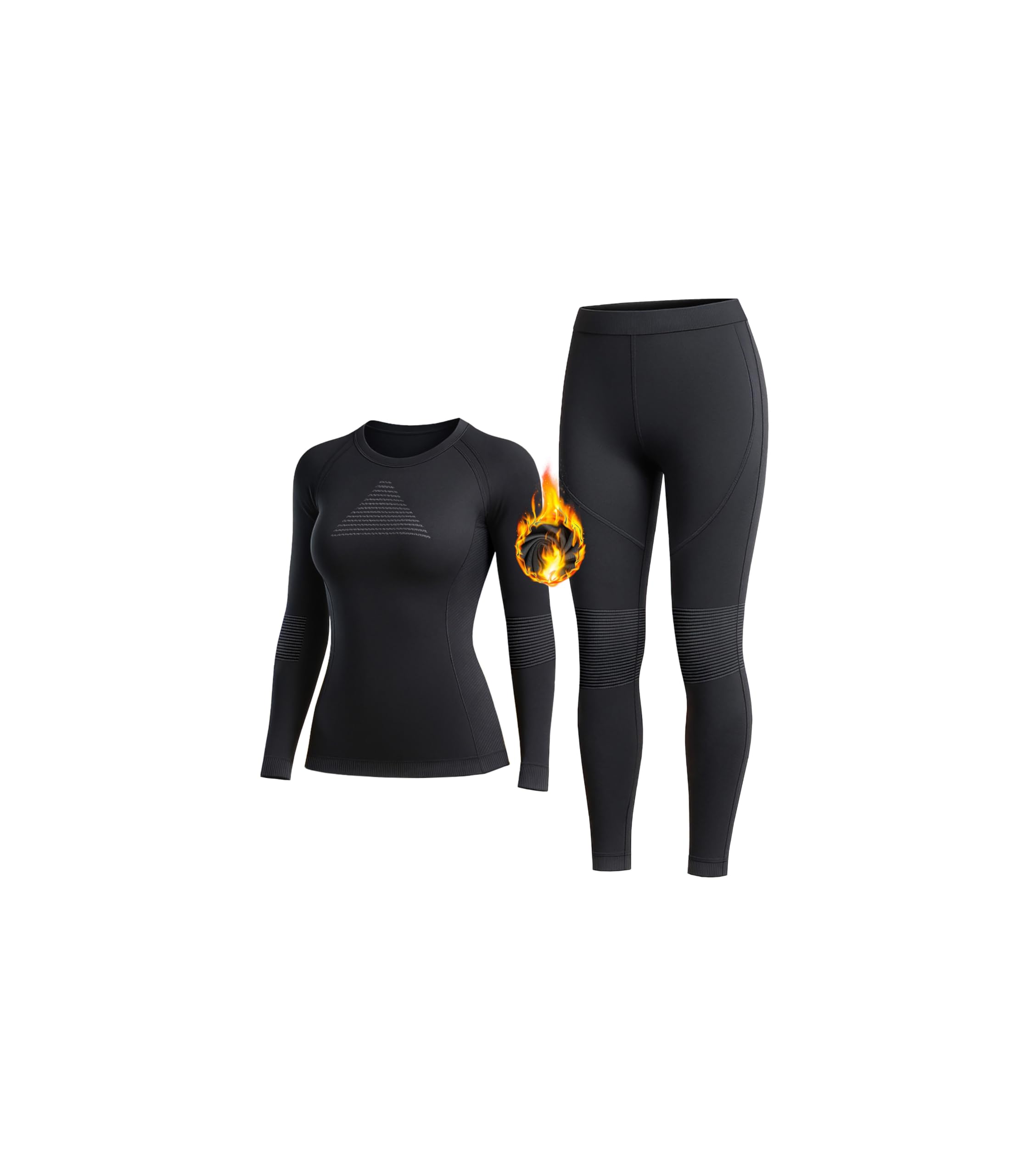 EIISSION Intimo Termico Donna Manica Lunga Invernali Maglia Leggins Pantaloni Termici Completo Sportivo Sci Tuta Intera Biancheria Termica Vestiti Sottomaglia Termiche