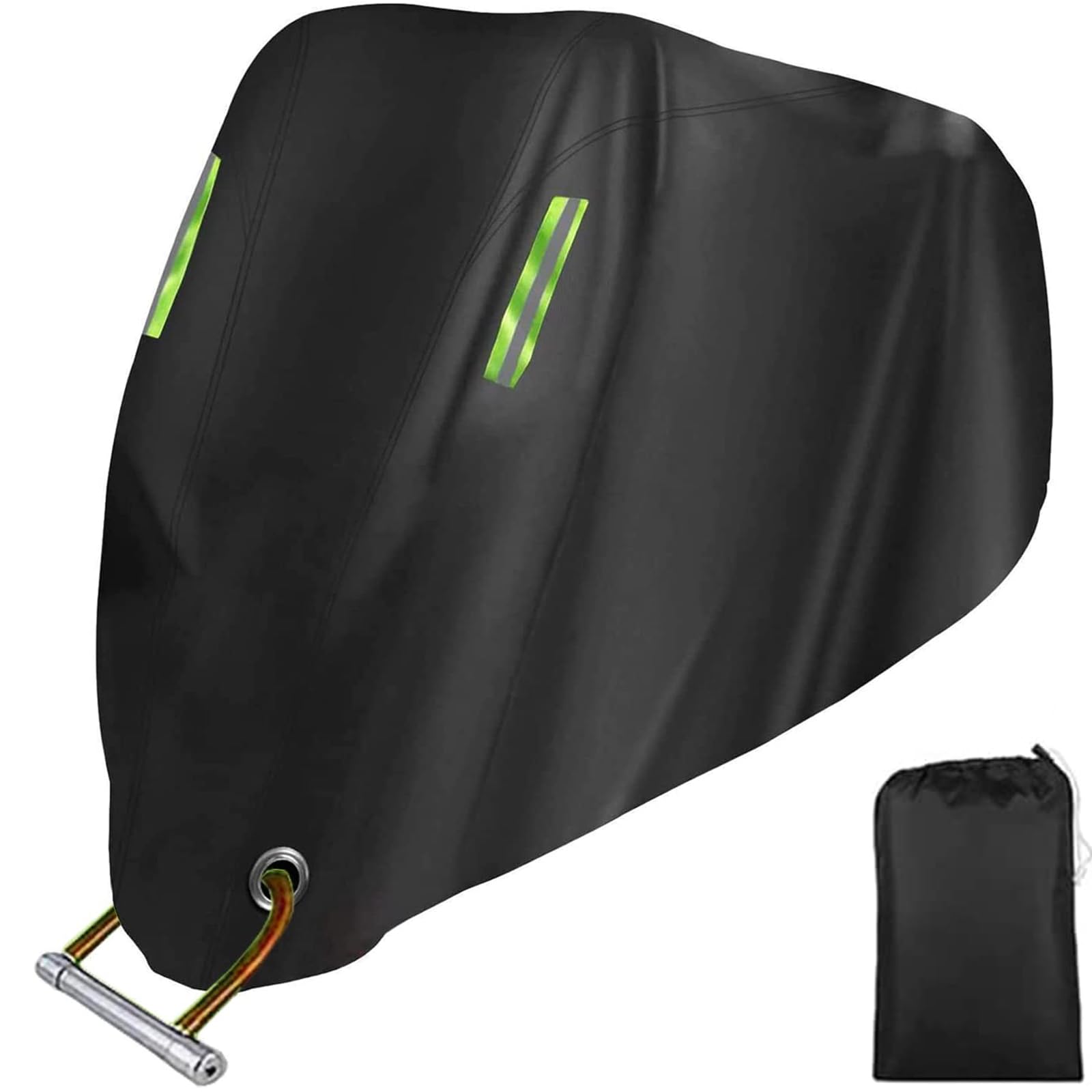 Motorcycle Cover All Season,Universal Weather Quality Waterproof Sun Outdoor Protection Scooter Shelter Tear Proof Night Reflective & Lock-Holes Storage Bag Fits up to 105" Motorcycles Vehicle