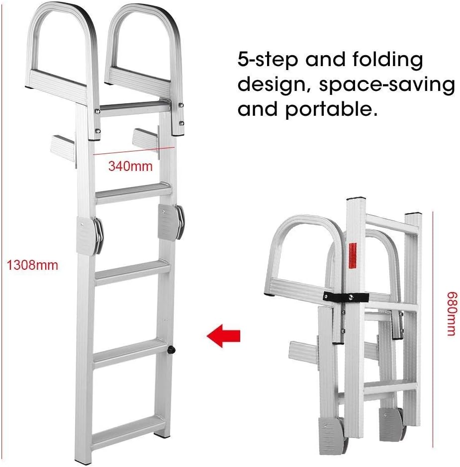 Pool Ladders Marine 5 Step Folding Ladder Aluminum Pontoon