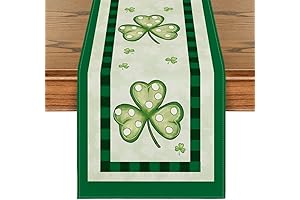 Artoid Mode Buffalo Plaid Shamrock St. Patrick's Day Table Runner