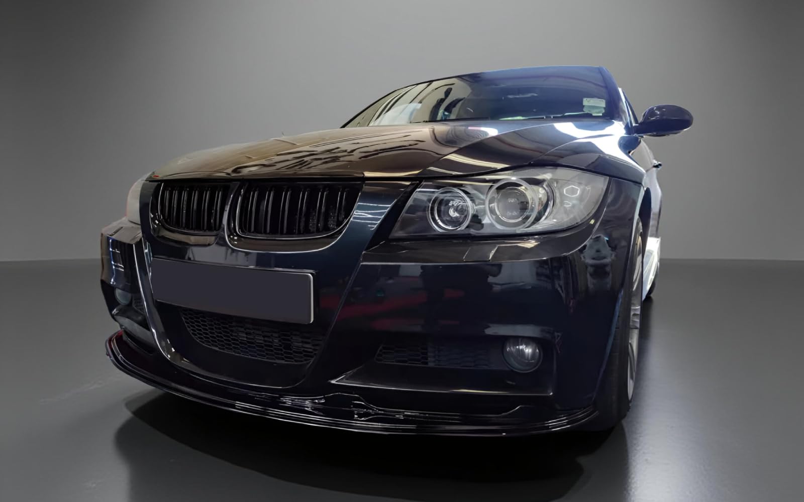 MpTuned E90 E91 Pre-LCI Becquet de Pare-Chocs Avant Noir Brillant pour 2004 2005 2006 2007 2008 2009 Berline M Sport
