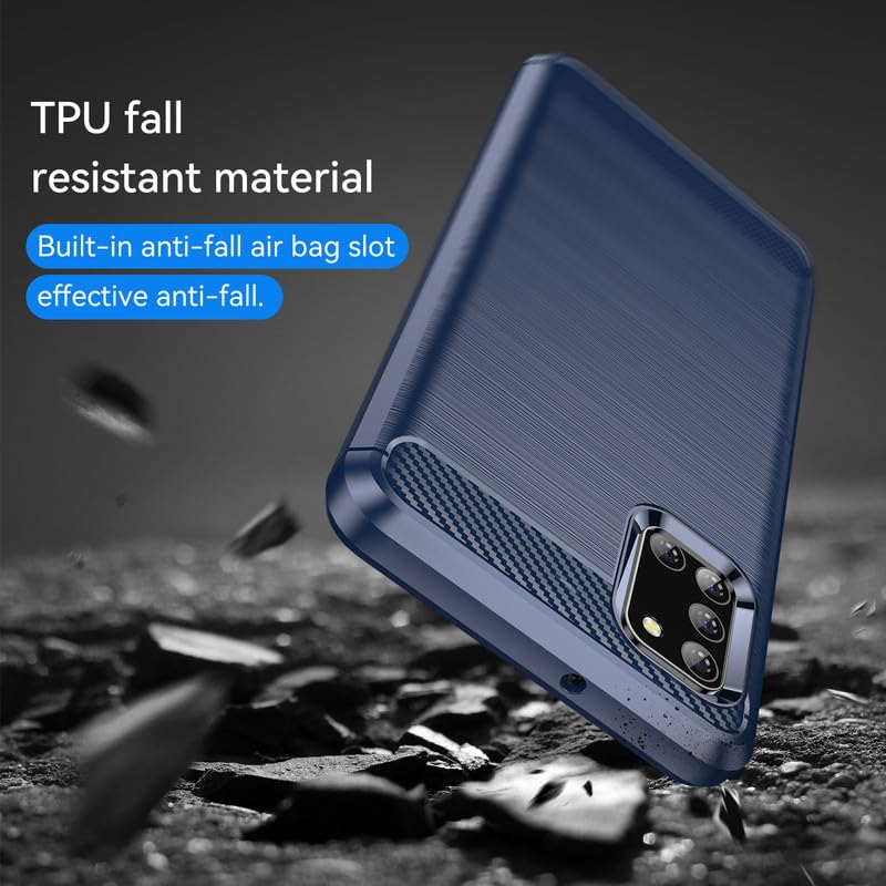 Image of Hybrid Carbon Fiber Back Case for Samsung Galaxy A31 (Blue)