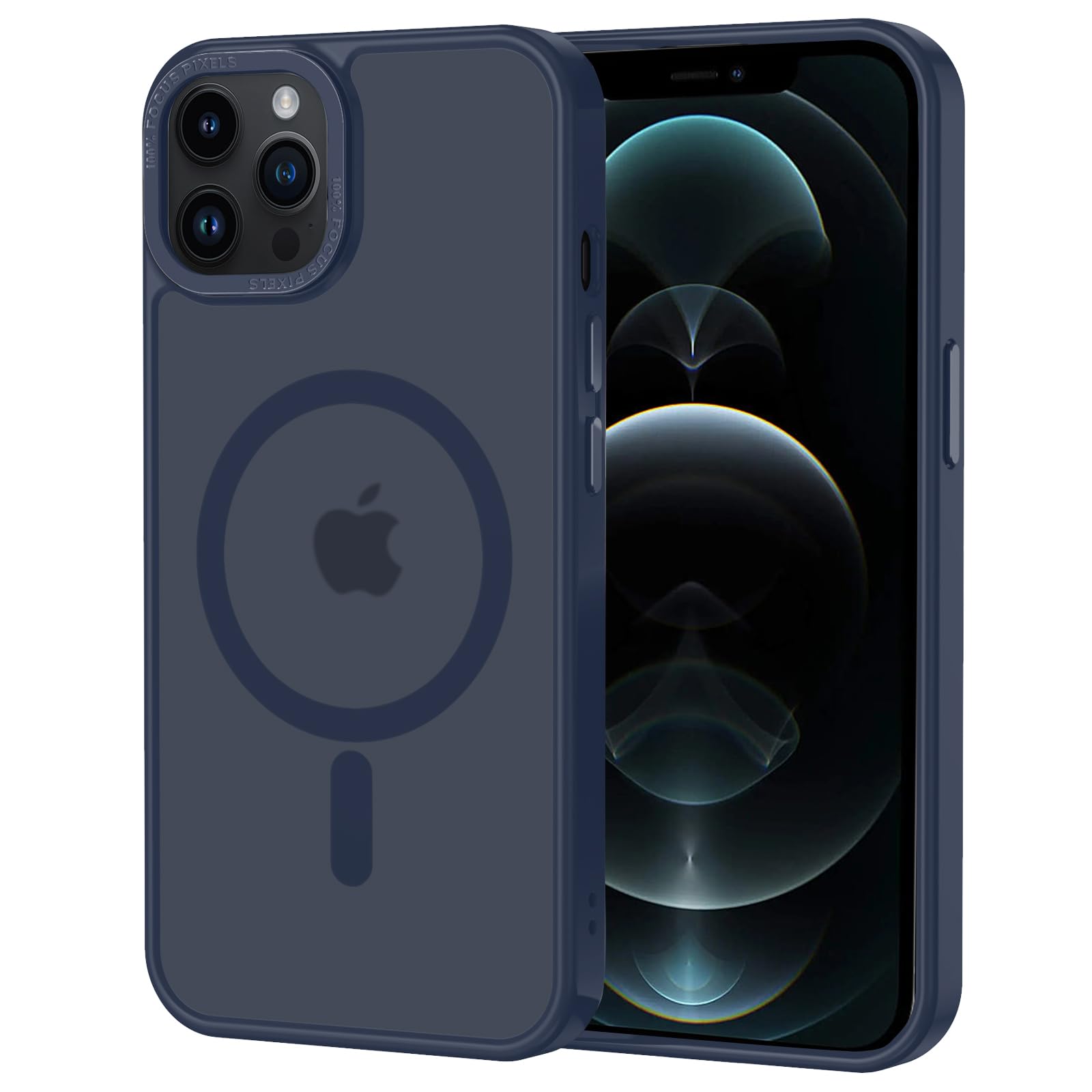 XTCASE Cover Magnetica per iPhone 12 Pro Max [Compatibile con MagSafe], Custodia Traslucida Opaca Posteriore Resistente ai graffi TPU Bumper Antiurto Sottile Protettiva Case, Blu