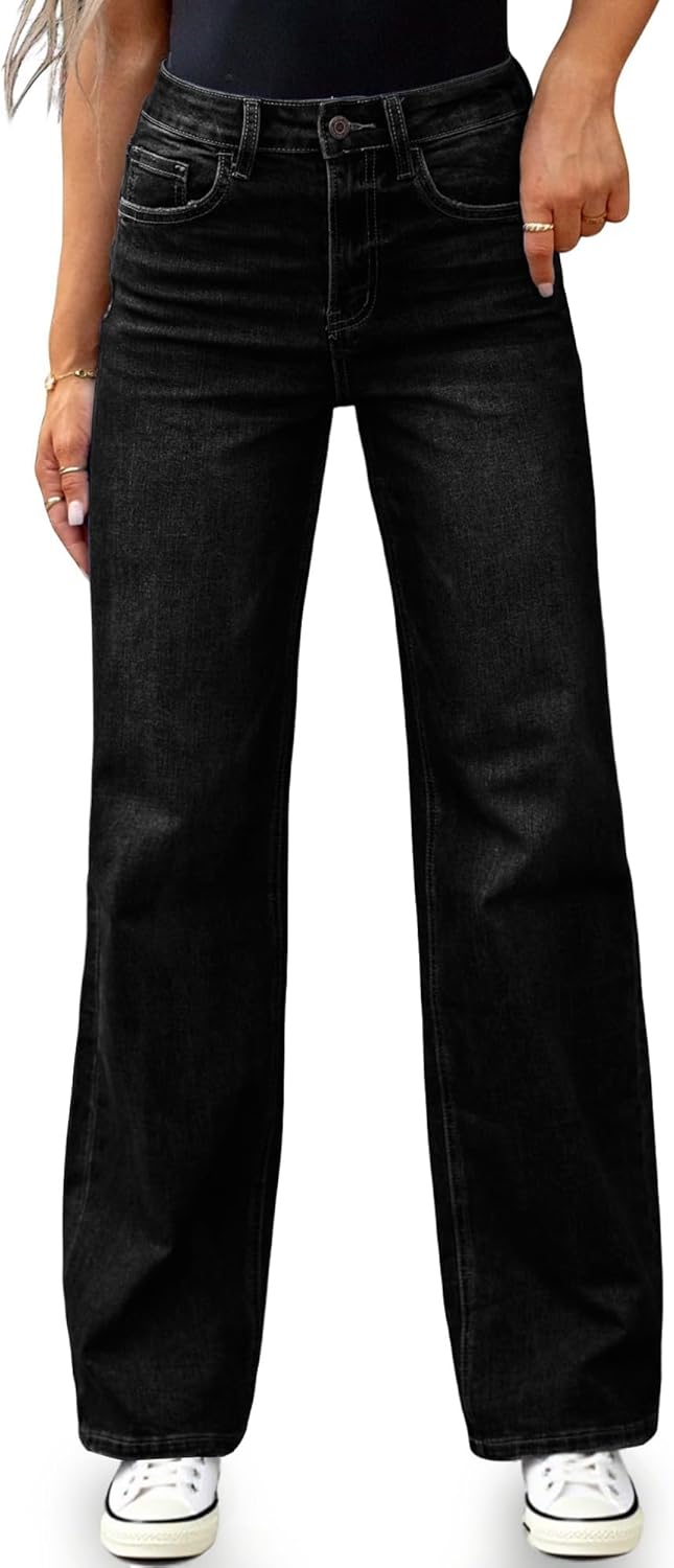 Women's High Waisted Straight Leg Jeans Stretchy Wide Leg Bootcut Denim Pants 2025 Trendy