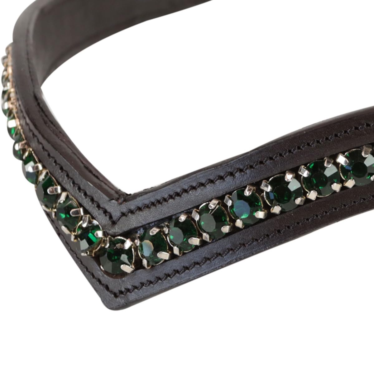 Frontalino Shaped Emerald con Bottone, Materiali Morbidi e Resistenti, Confortevole e Efficiente, Decorazioni di Pregio, Stile Unico