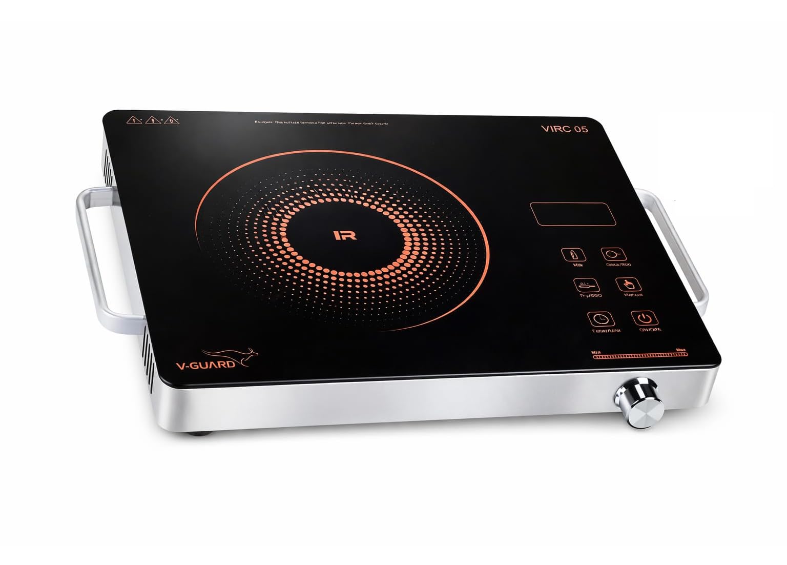 V-Guard Infrared Cooktop 2000w | Touch Control | Low/High Votage Cut off | 4KV Surge Protection | Compitable for all Cooking vessels| Digital Display |VIRC 05|