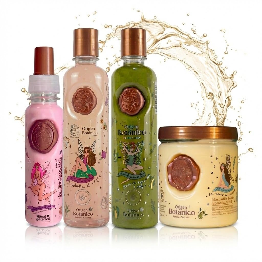 Botanical Keratin Hair Straightening Ritual 250ML + Accelerated Growth and Ultra Repair SOS Kit: Onion Shampoo, PLEX Intensive Conditioner, Heat Protectant for Hair + Applicator