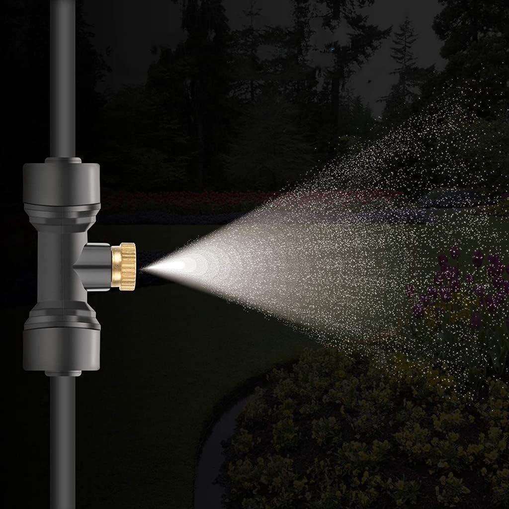 QFFL Outdoor Irrigation Sprinklers, Misting Cooling System, with Brass Nozzles, Fan Mist Kit, for Garden Patio Greenhouse and Trampoline (Size : 12m)