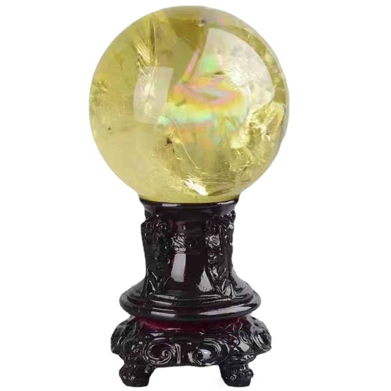 Kryształowa Kula Naturalna żółta Kryształowa Kula Ręcznie Robiona Kula Kalcytowa Do Medytacji Uzdrawiania Kryształami, Wróżenia Feng Shui,5cm