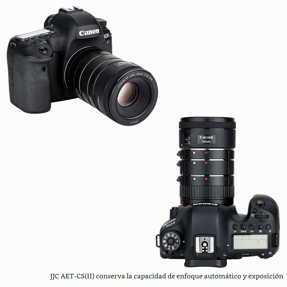JJC Auto Focus Juego de Tubos de extensión para Canon EF/EF-S Lens DSLR Cameras EOS 850D 800D 760D 750D 700D 250D 90D 80D 77D 5DS R 5D Mark II III IV 7D 6D cámaras réflex Digitales
