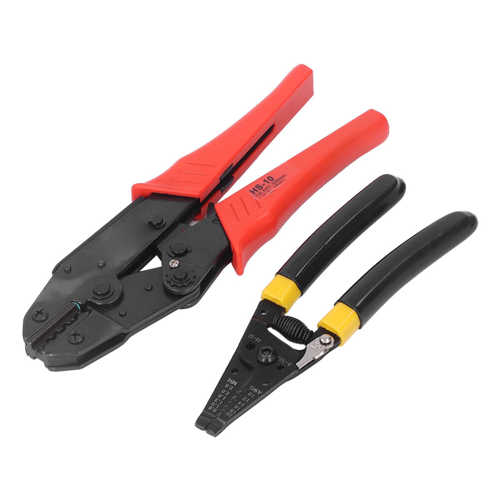 FTVOGUE Kit di Strumenti per Crimpare Cavi a Cricchetto, Kit di Pinze per Connettori Terminali in Acciaio Inossidabile con Gamma di Crimpatura da 1,5 a 6 Mm2, 4 Ganasce Intercambiabili e Spelafili
