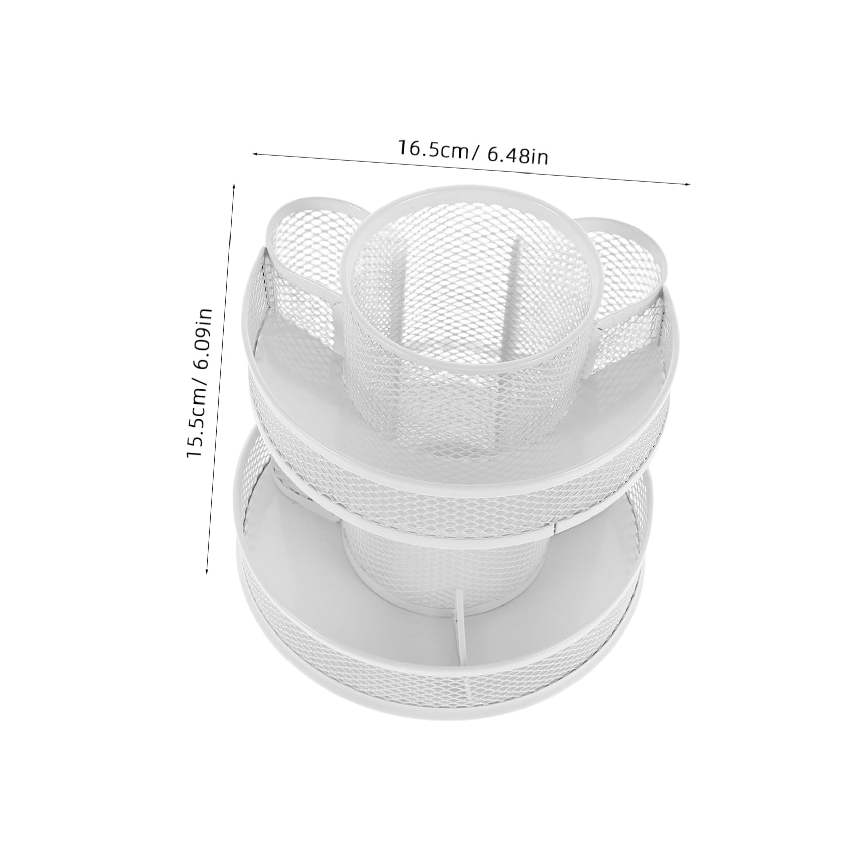 360grado Portapenne Girevole da Scrivania Gradi in Metallo Resistente Organizer per Cancelleria Design Due Strati e Visibilità Chiara Adatto per Ufficio e Casa