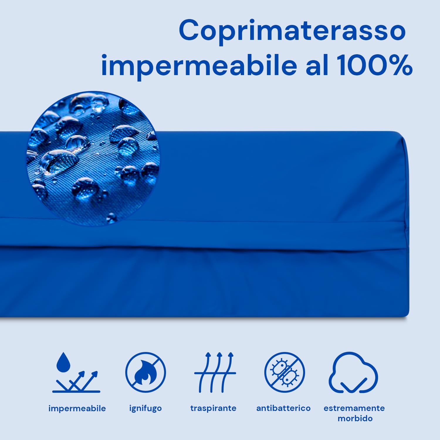 Geriafy - Materasso singolo antidecubito per ospedale articolato | 3 cm Viscoelastico | Tessuto sanitaria impermeabile (90x200)