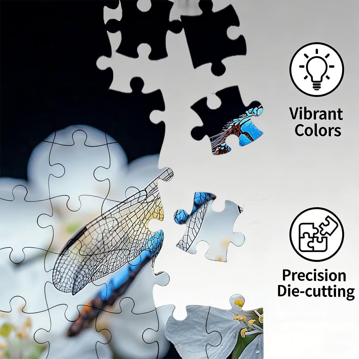 Puzzle 2000 elementów dla dorosłych, puzzle 2000 elementów kwiat, ważka puzzle dla dorosłych z wykwintnym pudełkiem do pakowania, gry edukacyjne, duże drewniane puzzle, prezent dla kobiet - 2131