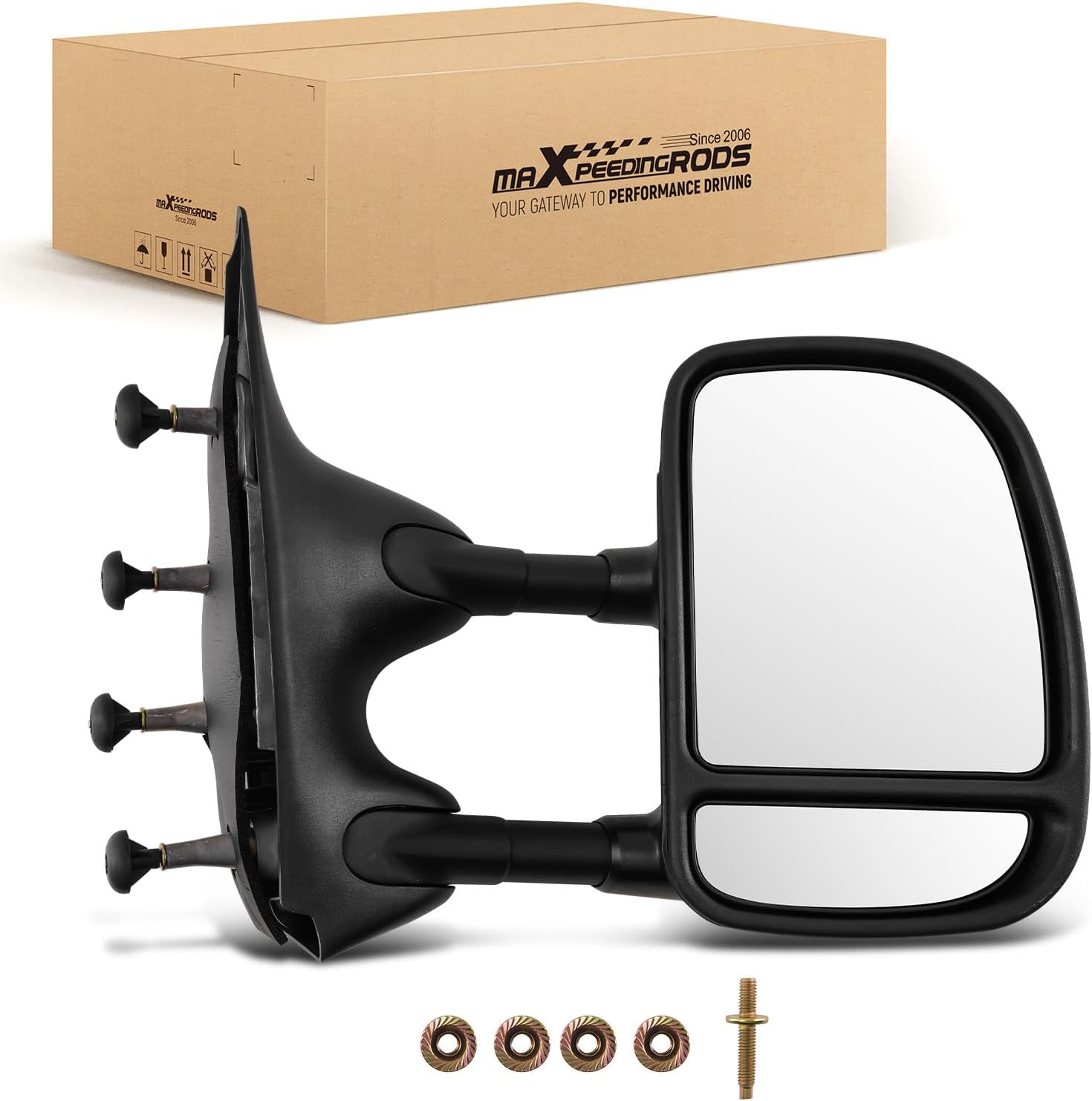 maXpeedingrods Pair Driver & Passenger Side Manual Towing Mirror for Ford E-350 Super Duty/E-150/E-250/E-150 Club Wagon/E-350 Club Wagon/E-450 Super Duty Manual Telescoping & Folding