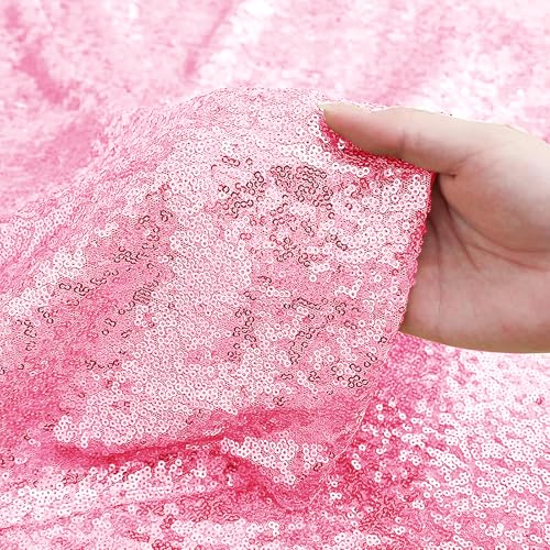 Fondo de cortina rosa mate con lentejuelas 4 paneles 2x8 ft miniatura 5