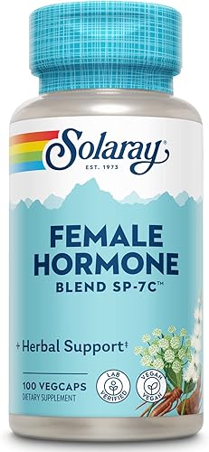 SOLARAY Mezcla hormonal femenina SP-7C | W/Cohosh negro, Dong Quai, flor de la pasión, ñame silvestre y más | 100 cápsulas vegetales, 50 serv.