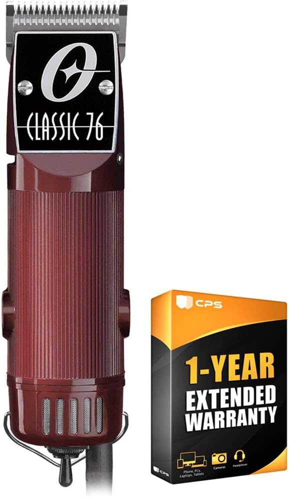 Oster Classic 76 Universal Motor Clipper (076076-010-003) w/Detachable #000 & #1 Blade Red
