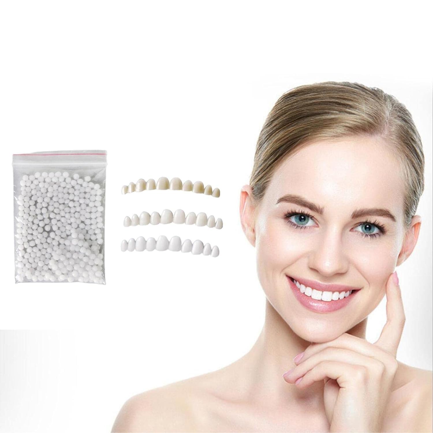 TradeHub Moldable Teeth Veneers with Adhesive Fitting Beads Temporary False Teeth |Health & Beauty | Oral Care | Whitening (B0CR37HHVQ) Amazon Price History, Amazon Price Tracker