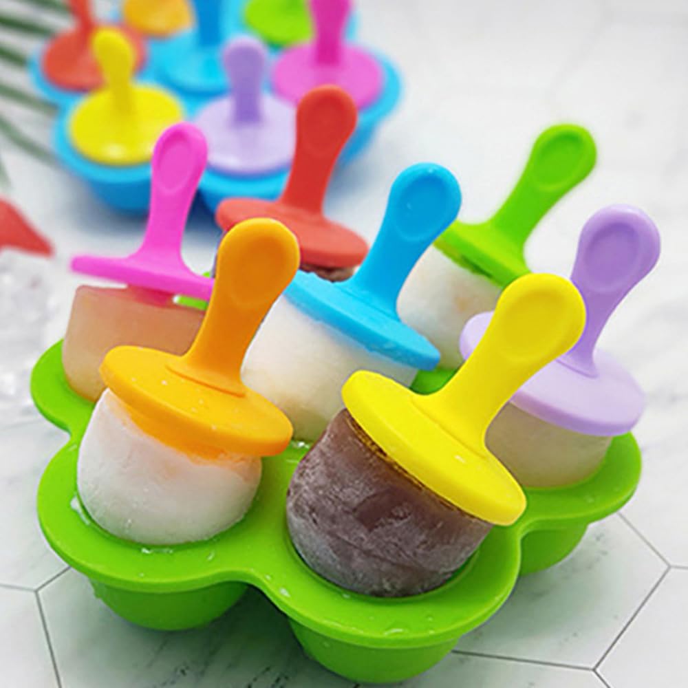 Eisformen Für Kinder - 6er Set Silikon Popsicle Molds, BPA-frei, Rosa, DIY Eis Am Stiel