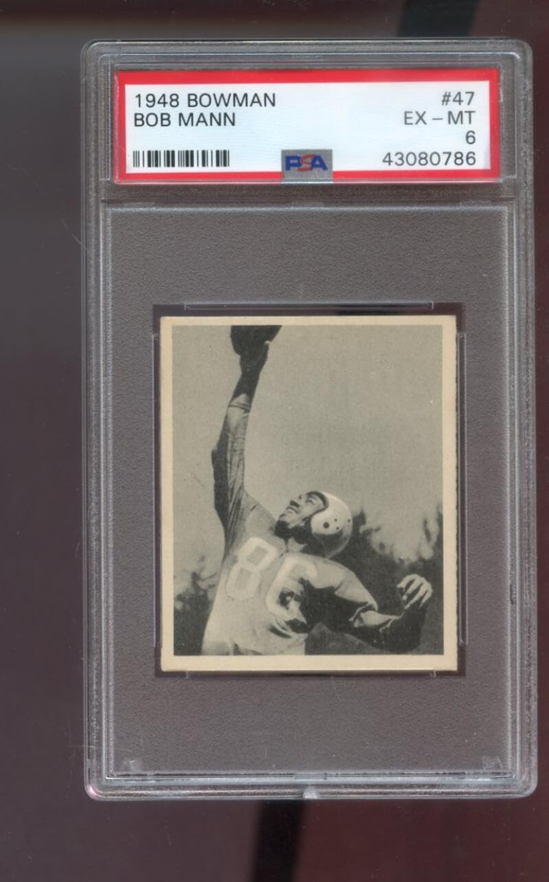 1948 Bowman #47 Bob Mann PSA 6 Graded Football Card NFL Detroit Lions