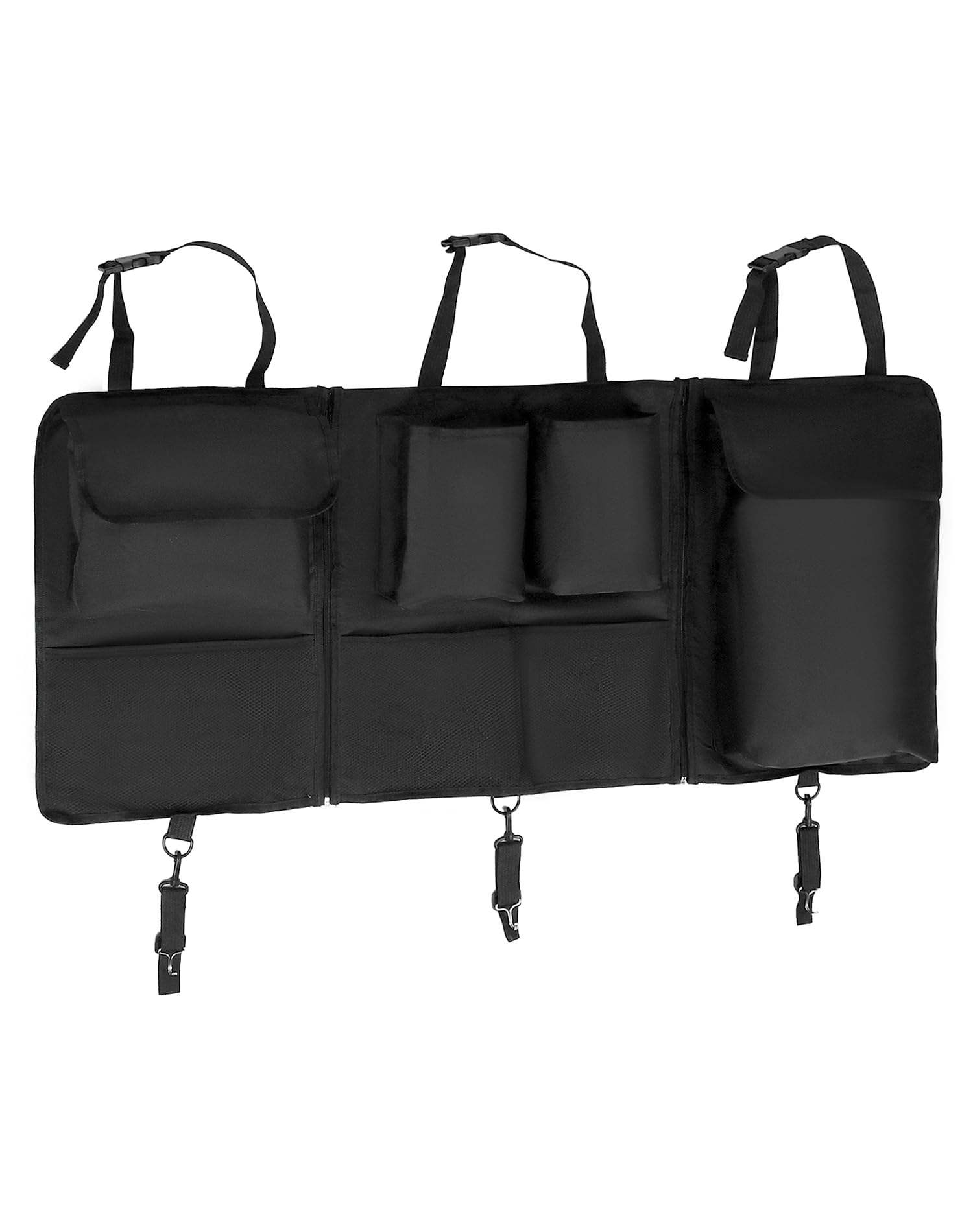 QWORK® 600D Oxford Tkanina 600D Zdejmowany składany składany organizer do bagażnika samochodowego z regulowanymi paskami do SUV-ów, MVP