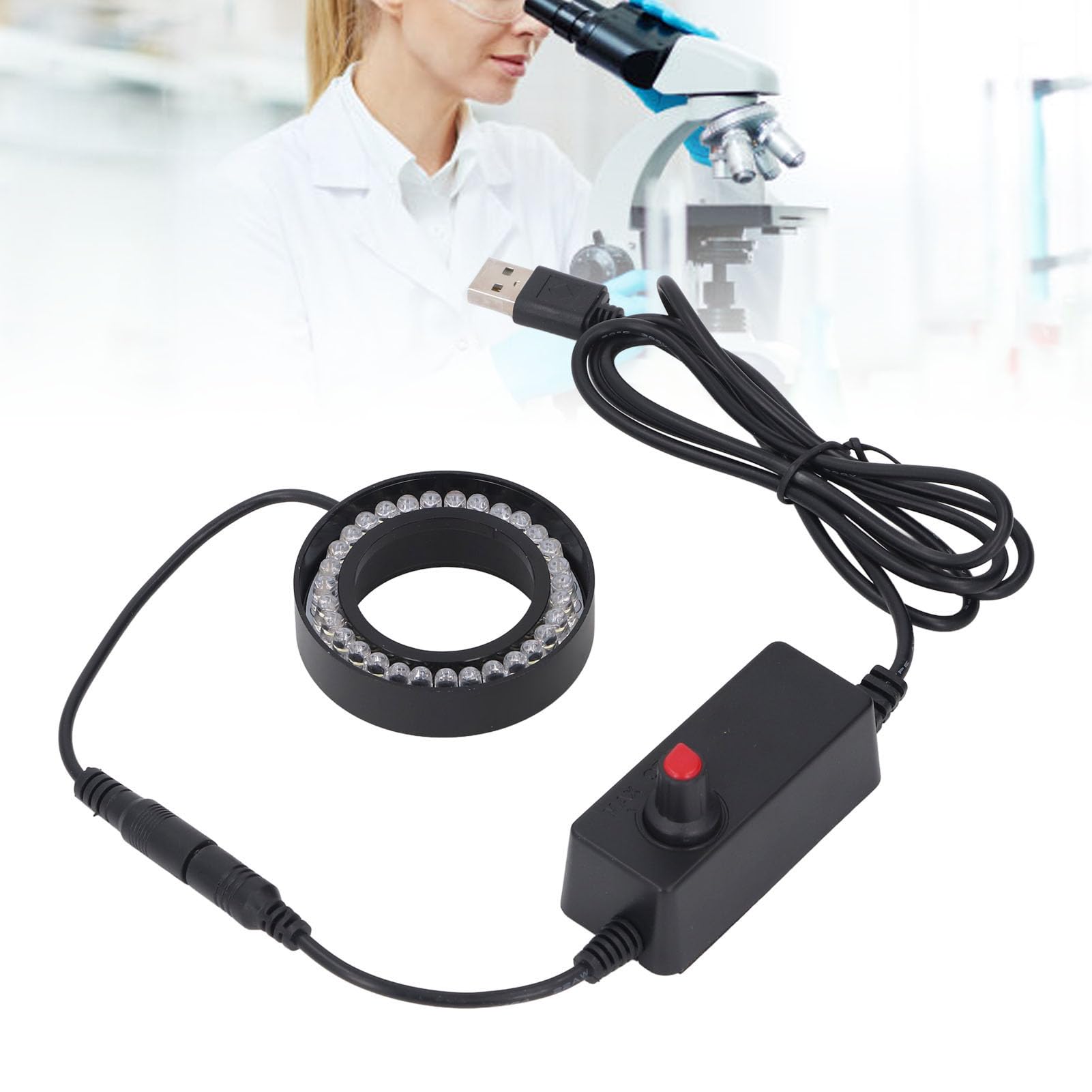 Anneau lumineux LED USB Luminosité réglable, 31 LED USB anneau lumineux microscope pour croscope stéréo, avec compatibilité transparente, pratique pour diverses applications