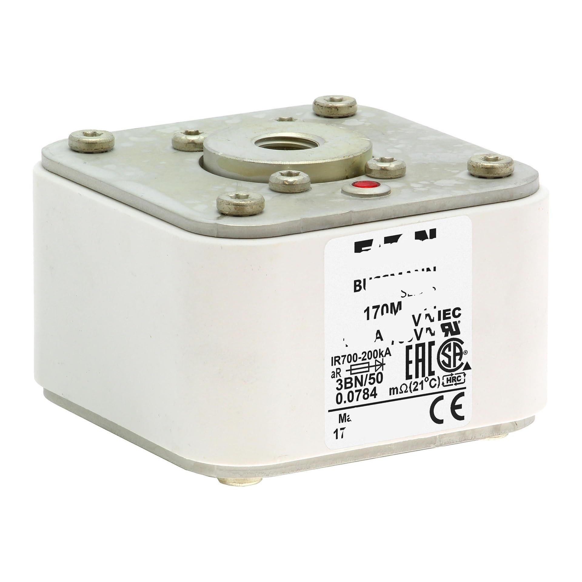 Fusible 170M6412 con extremo de serie cubo y formato estándar europeo