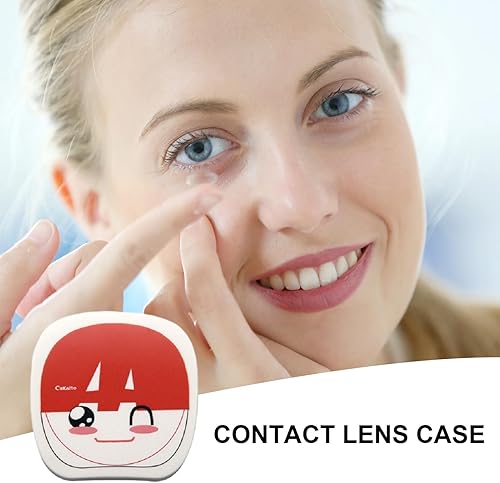 Miniatura 6 de Estuche de contacto, lindo contenedor de caja de dibujos animados, estuche para lentes de contacto, kit de almacenamiento de remojo para lentes de