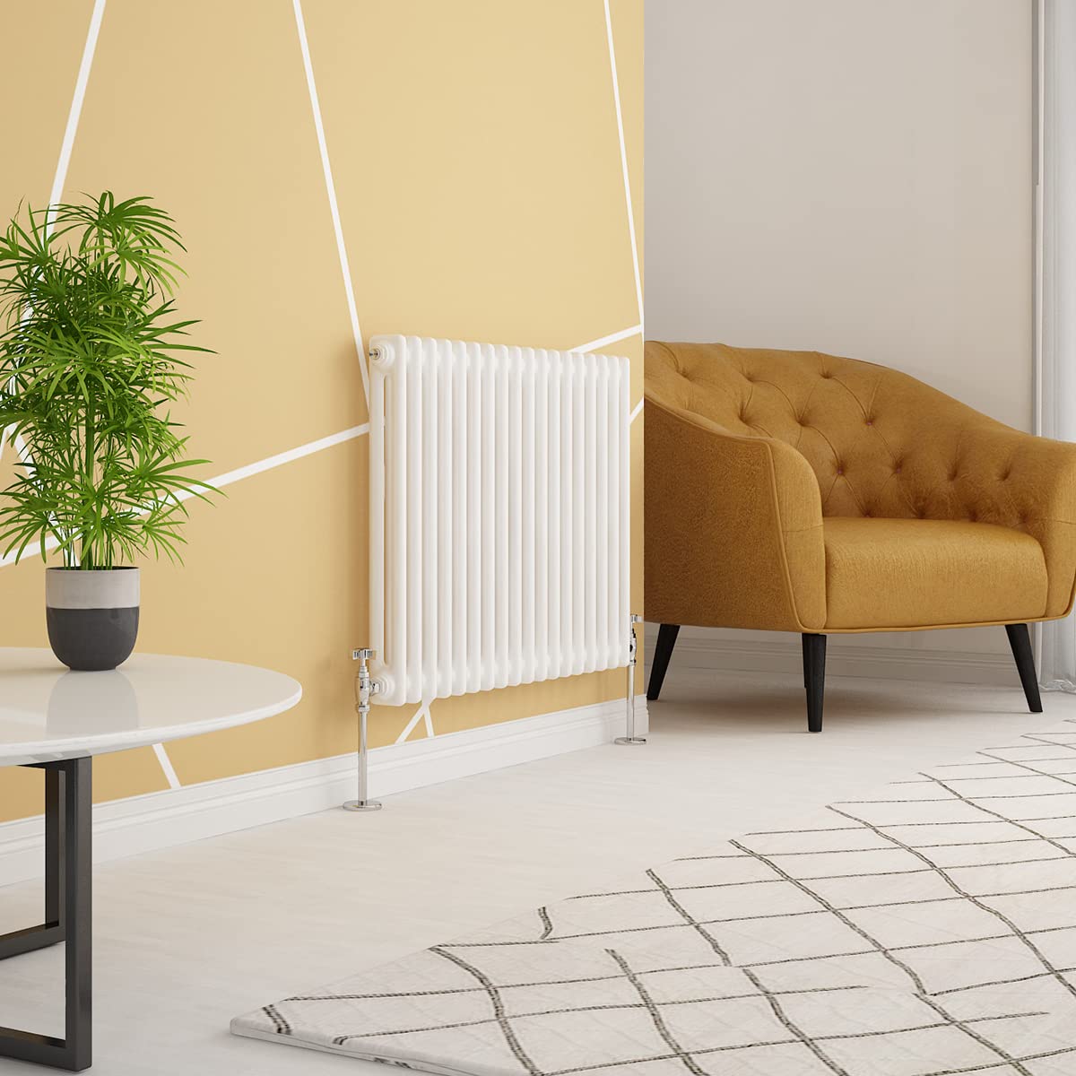 Warmehaus Traditional Radiator 2 Column White Horizontal 600x830mm