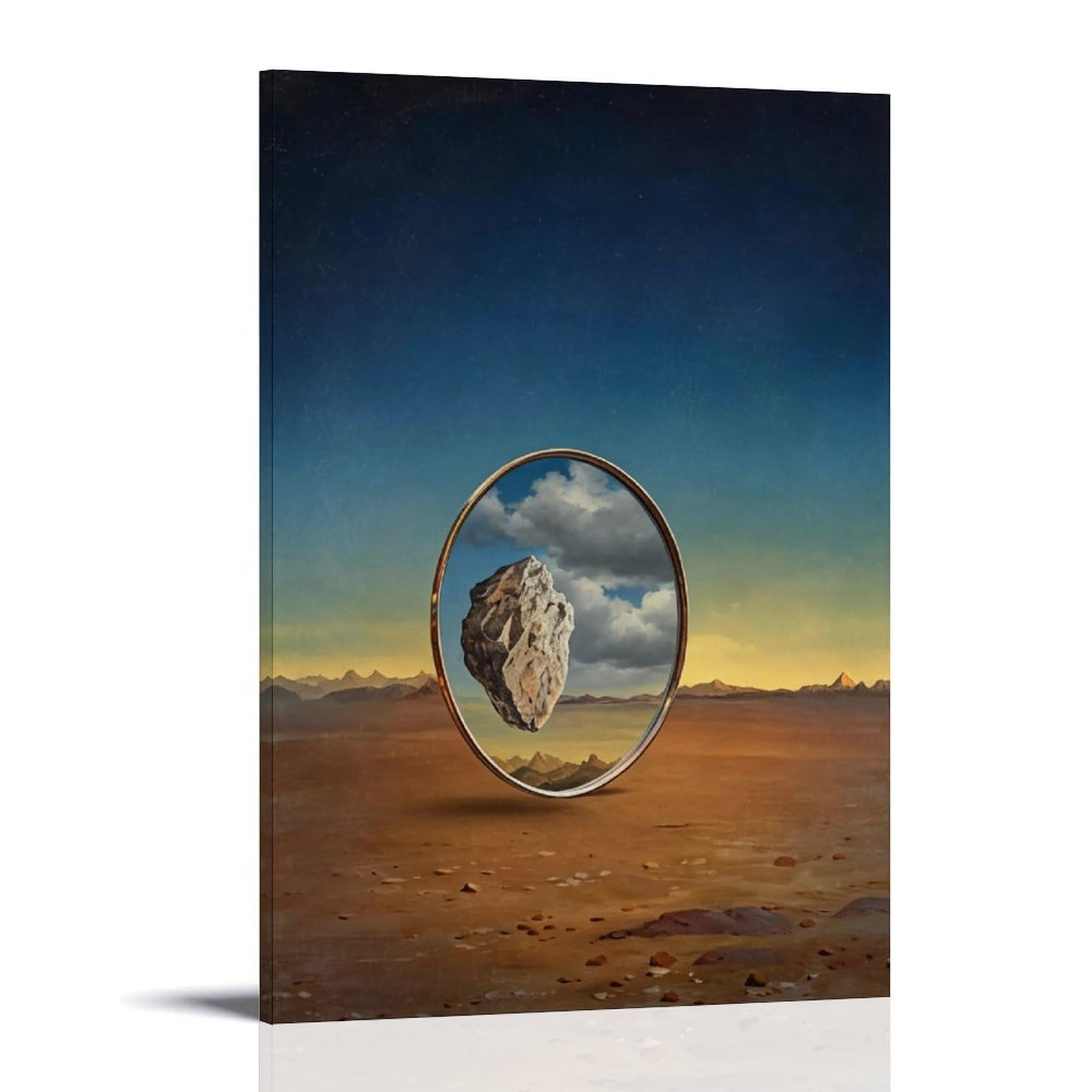 MGHTGRWE Dali Surreal Abstract Realm (2) Poster Wall Art Canvas Vintage Aesthetic Painting Decor for Rooms 20x30inch Frame-style