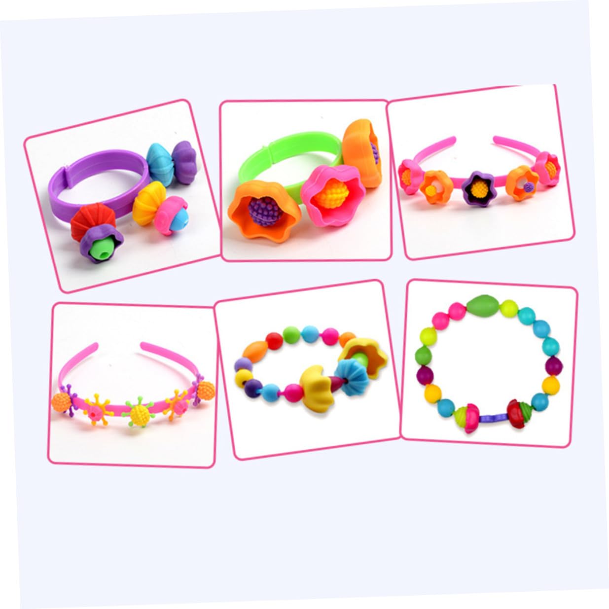 Beaupretty Kit de Pulseras para Niñas Cuentas de Plástico, Caja Portátil y Materiales para Manualidades Creativas y Decoración Infantil