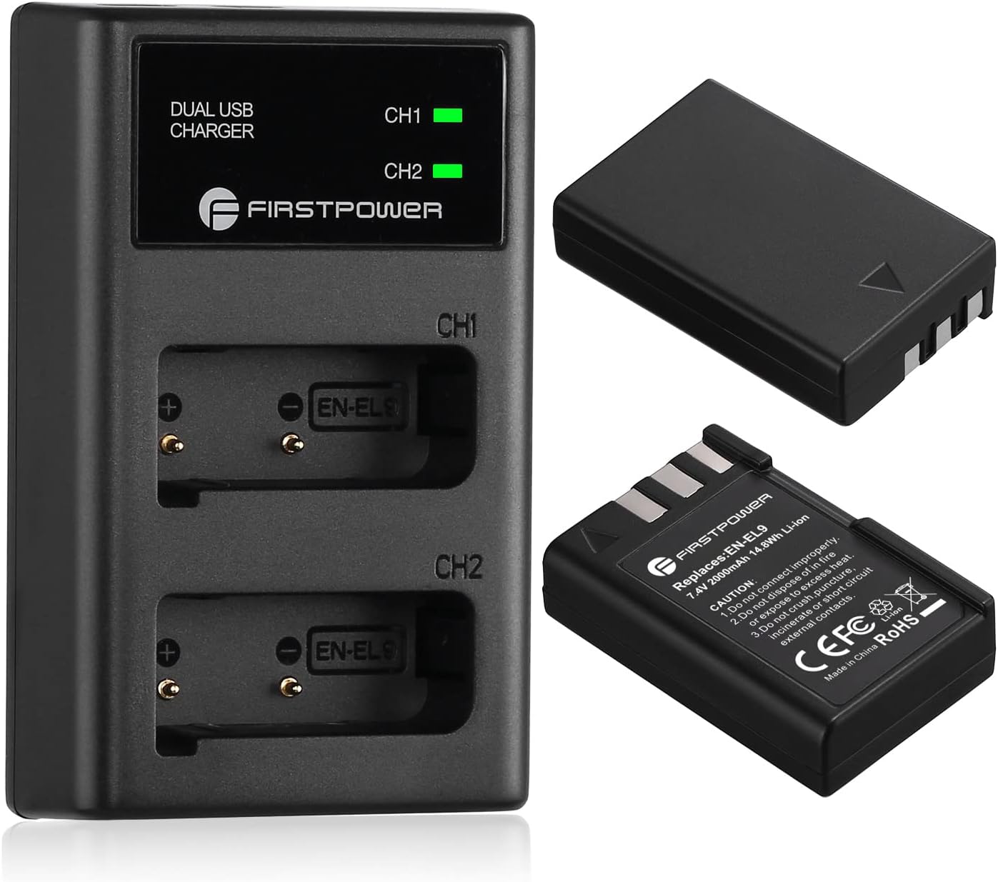 FirstPower EN-EL9 EN EL9a Battery 2-Pack...