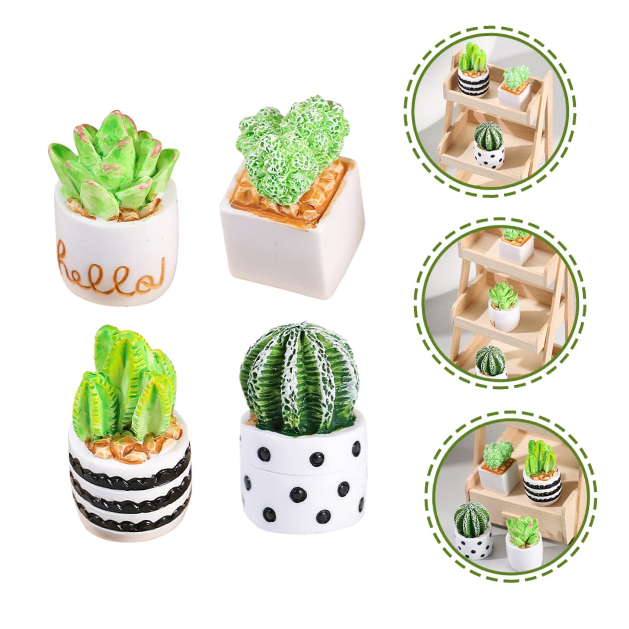 20 pcs crafts houseplant accessories pot for plants Eco bottle desktop resin bonsai tiny greenery ornaments false cactus artificial cactus indoor miniature