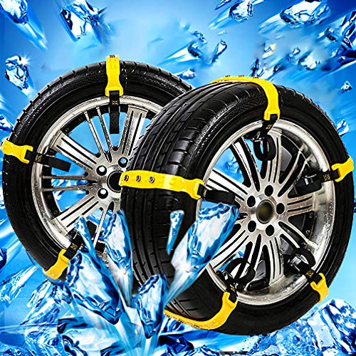 JUISEE Car Snow Chains Snow Tire Chains for Most Cars Anti-Slip Car Chains Car Emergency Chains All Season Anti-Skid Snow Cables Car SUV Tire Cables (for Tire Width: 180-295mm) - Thumbnail 7