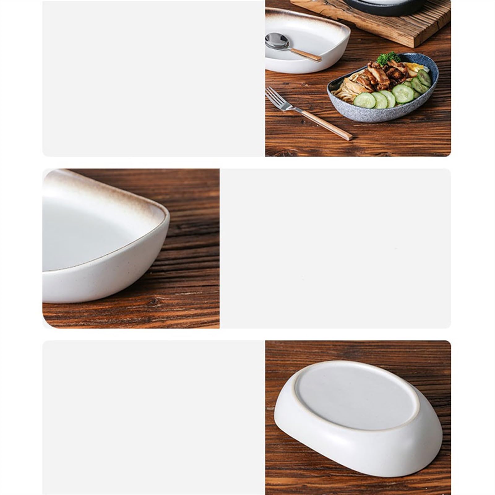 Teglia da forno Teglia da forno resistente alle alte temperature Piatto for uso domestico Pesce al vapore Riso portata Forno a microonde Utensili for il riscaldamento Casseruola(Bianco,10inches)