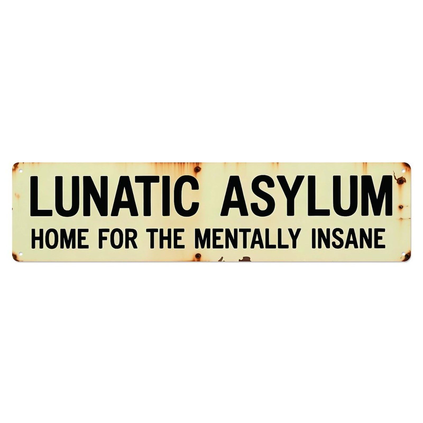 Ldfuieksufg Style Rectangle Off White Rustic Lunatic Asylum Funny Vintage Metal Sign Vintage Aluminium Metal Sign, Retro Wall Decor For Home, Bar, Garage & Farmhouse 10 * 40Cm
