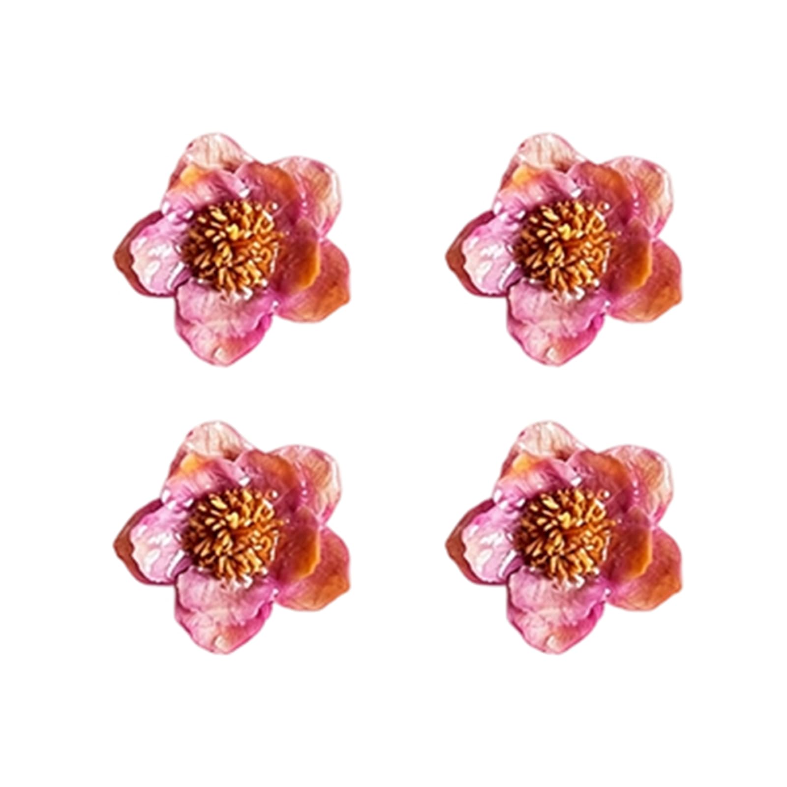 Shntig Purple1 4Pcs Plastomer Simulation Dried Flower For Jewelry Accessories Earrings Bracelets Decoration Colorful Plastomer Dried Pressed Flower For Resin Molds Blossomy Charm Beads