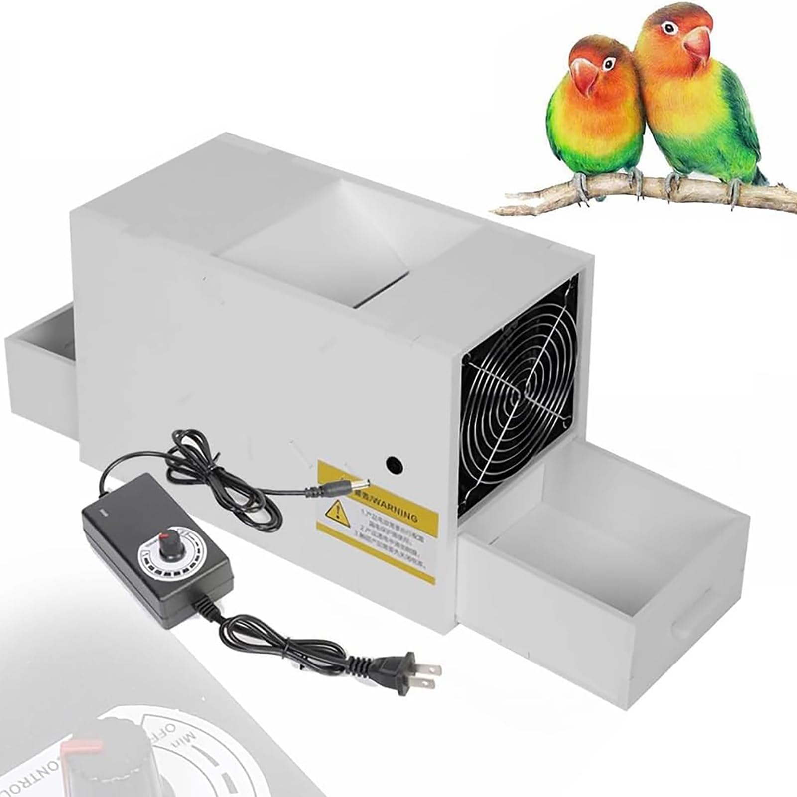 Máquina Limpiadora De Semillas De Pájaros, Máquina Aventadora De Limpieza De Granos con Controlador De Velocidad+Ventilador+2 Cajones, para Criadores/Tiendas De Aves De Corral