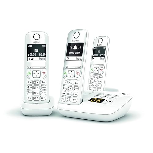 Gigaset AS690A Trio - Telefono fisso wireless con segreteria telefonica,