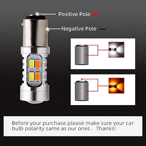 Miniatura 3 de GLL 1157 BAY15D 5730 20 SMD - Bombillas de luz led de direccional, conmutador color ámbar / blanco 3.8W 12V, led muy brillante 600 lúmenes