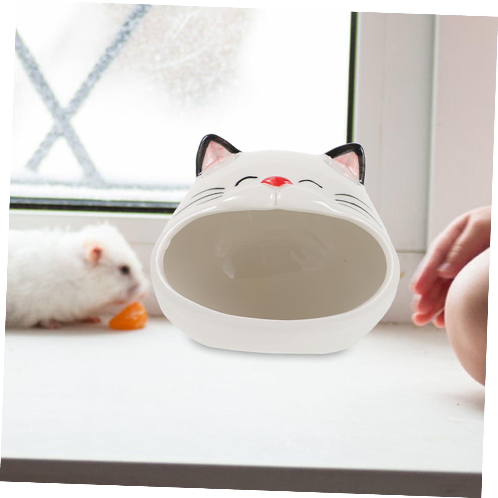 GALPADA Keramikhaus für Komfortablen Schlaf für Hamster und Kleine Tiere und Spielspaß als Sommerurlaub Versteck mit Kühlfunktion und Weißem Robustem Material