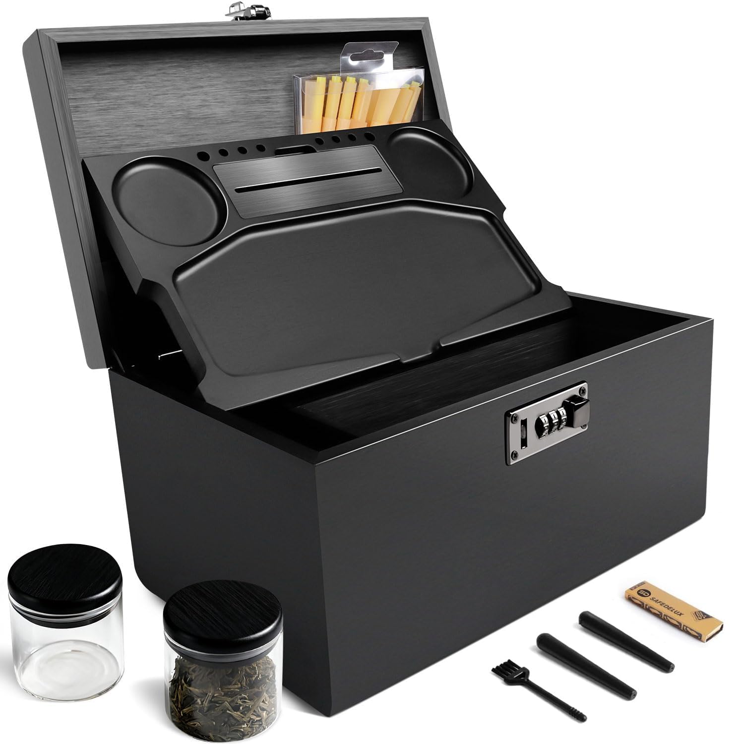 クロページ！！ドラム缶BOX Amazon.com: SafeDelux Extra Large Bamboo Stash Box with