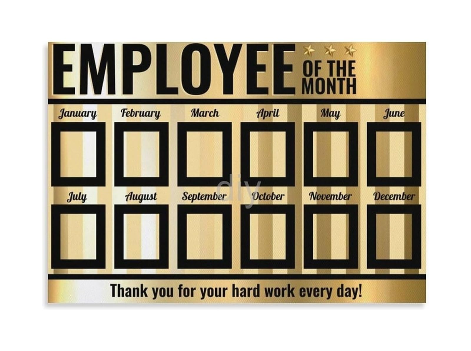BYLSAGWHT Employee of the Month Poster Award Board for Office Decor Workplace Recognition Staff Motivation and Corporate Gifts(Framed,08X12inch(20X30cm))