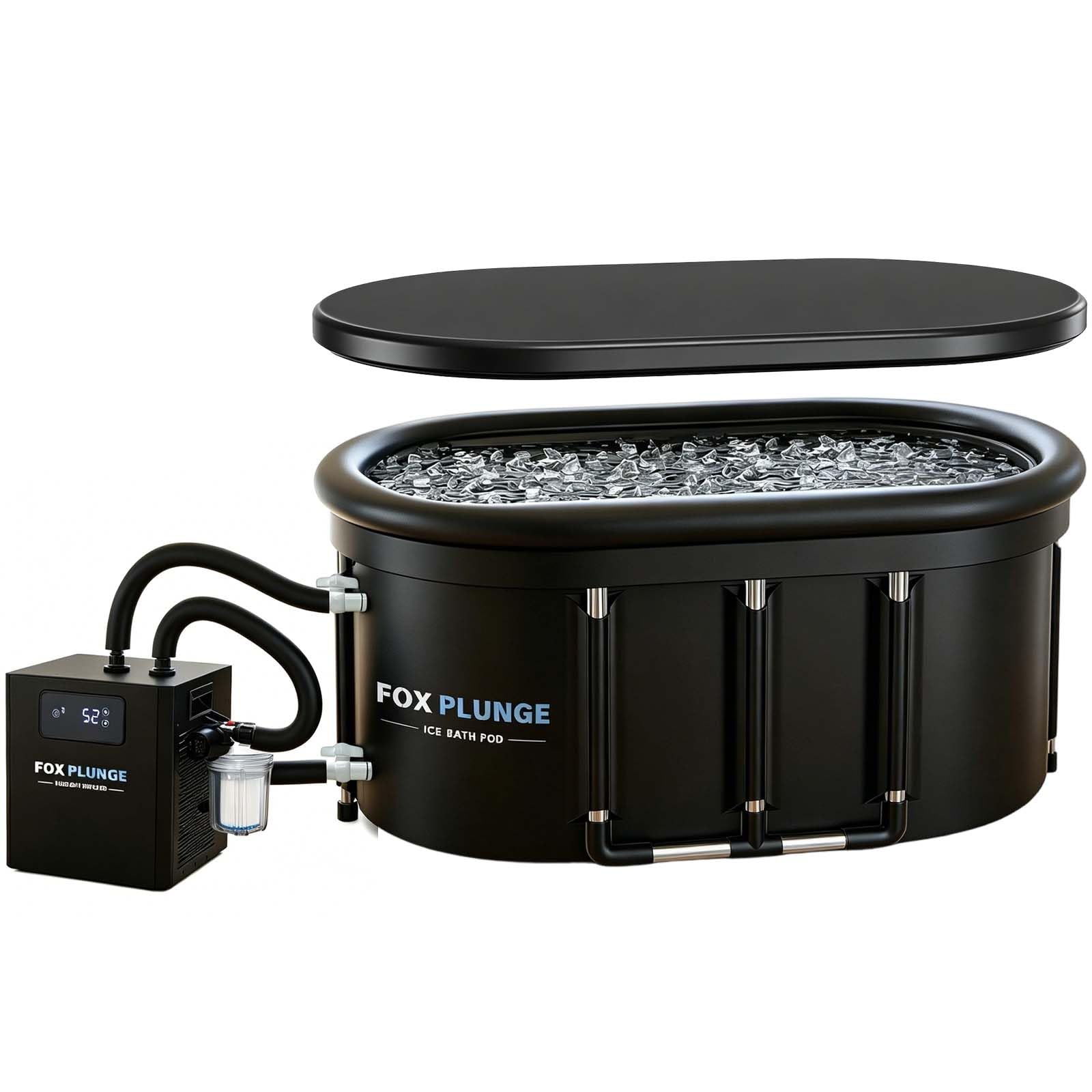 116Gal Long Cold Plunge Tub with Water Chiller, 1/3HP Ice Bath Chiller & Complete Cold Plunge Kit with External Pump and Filter, Ice Bath Cooling System for Cold Therapy and Muscle Recovery