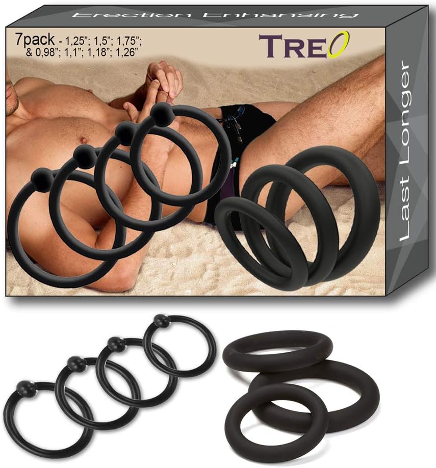 Flexible Premium Quality Silicone Exercise Bands Set of 7 Different Sizes