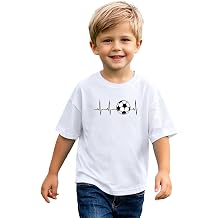 Soccer Shirts for Boys Heartbeat Funny Graphic Tees Kids Soccer Lover T Shirts Crewneck Short Sleeves Cotton Tops